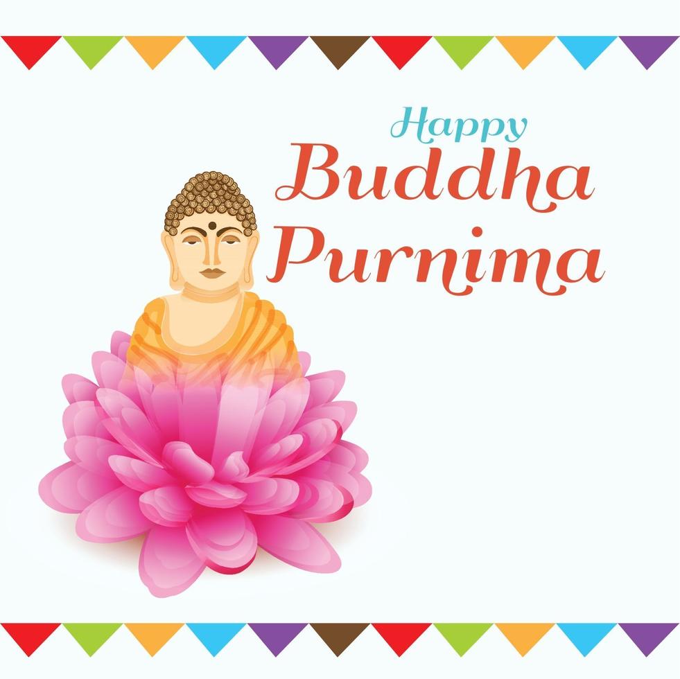 illustration of a background for Happy Buddha Purnima. vector