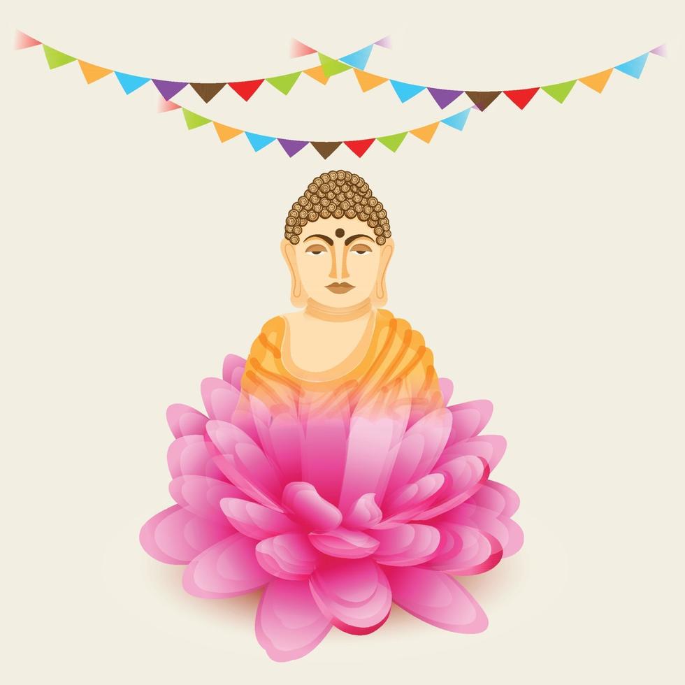 Ilustración de un fondo para el feliz Buda Purnima. vector