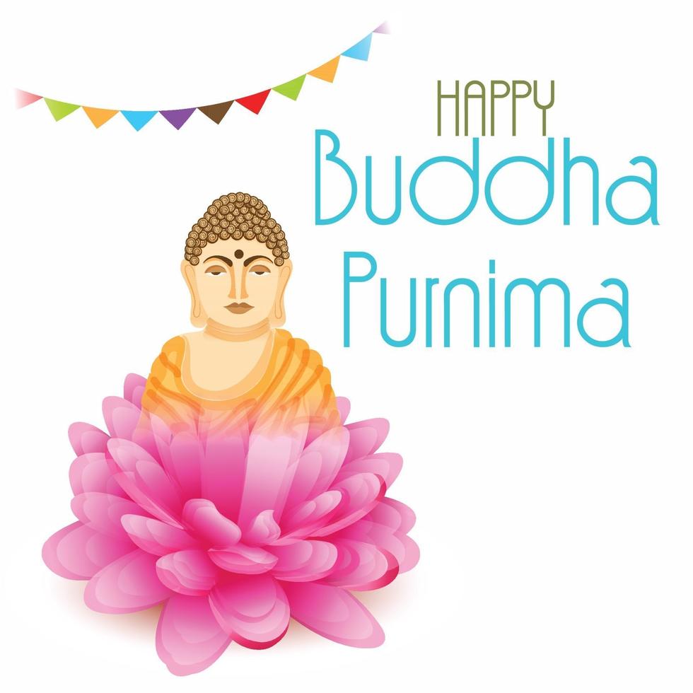 illustration of a background for Happy Buddha Purnima. vector