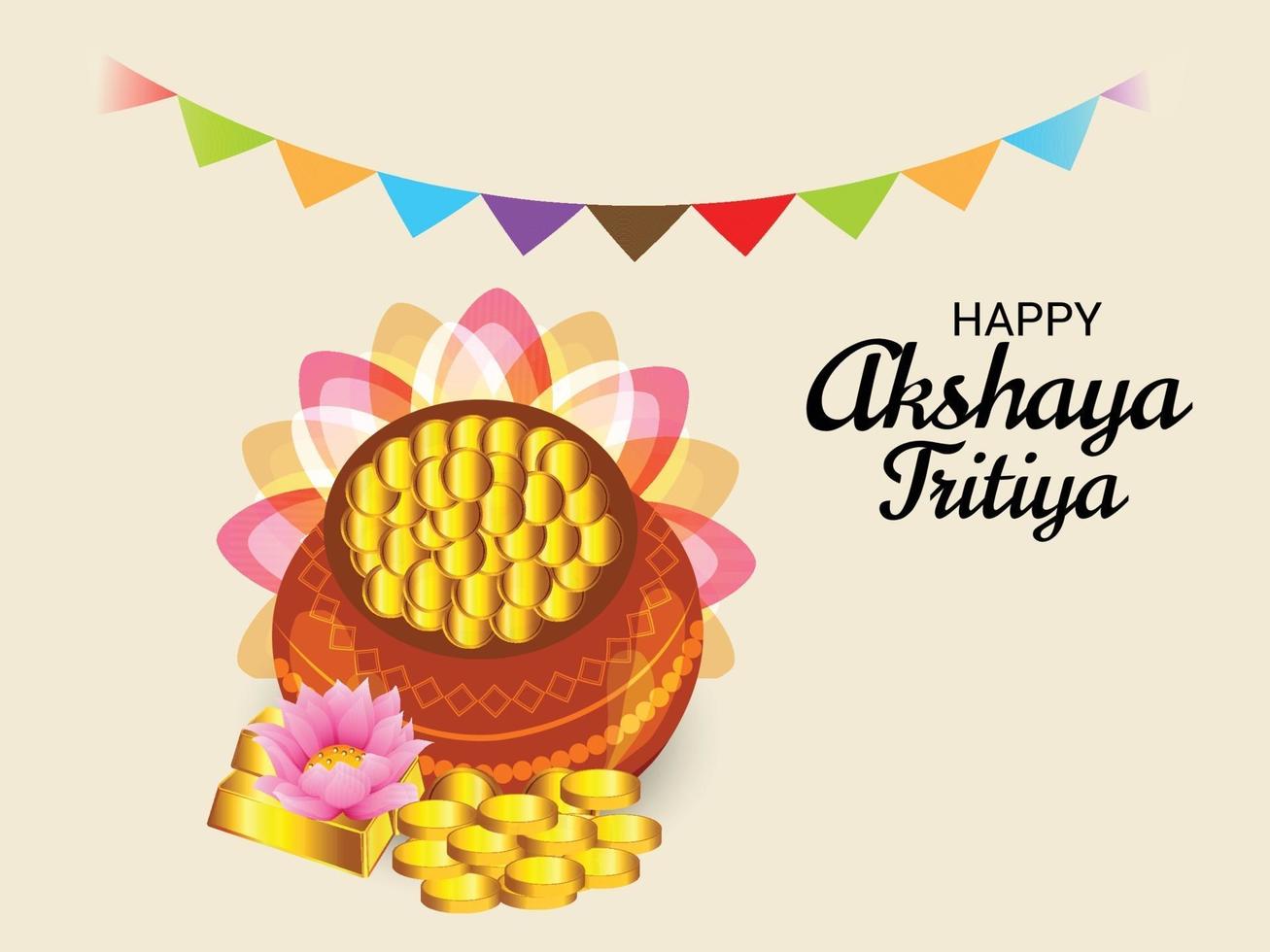 banner de celebración del festival de akshaya tritiya vector