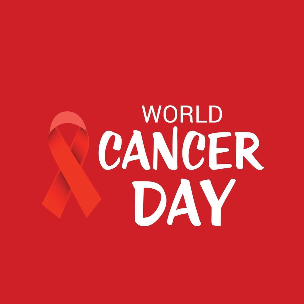 banner de concientización sobre el día mundial del cáncer con cinta vector