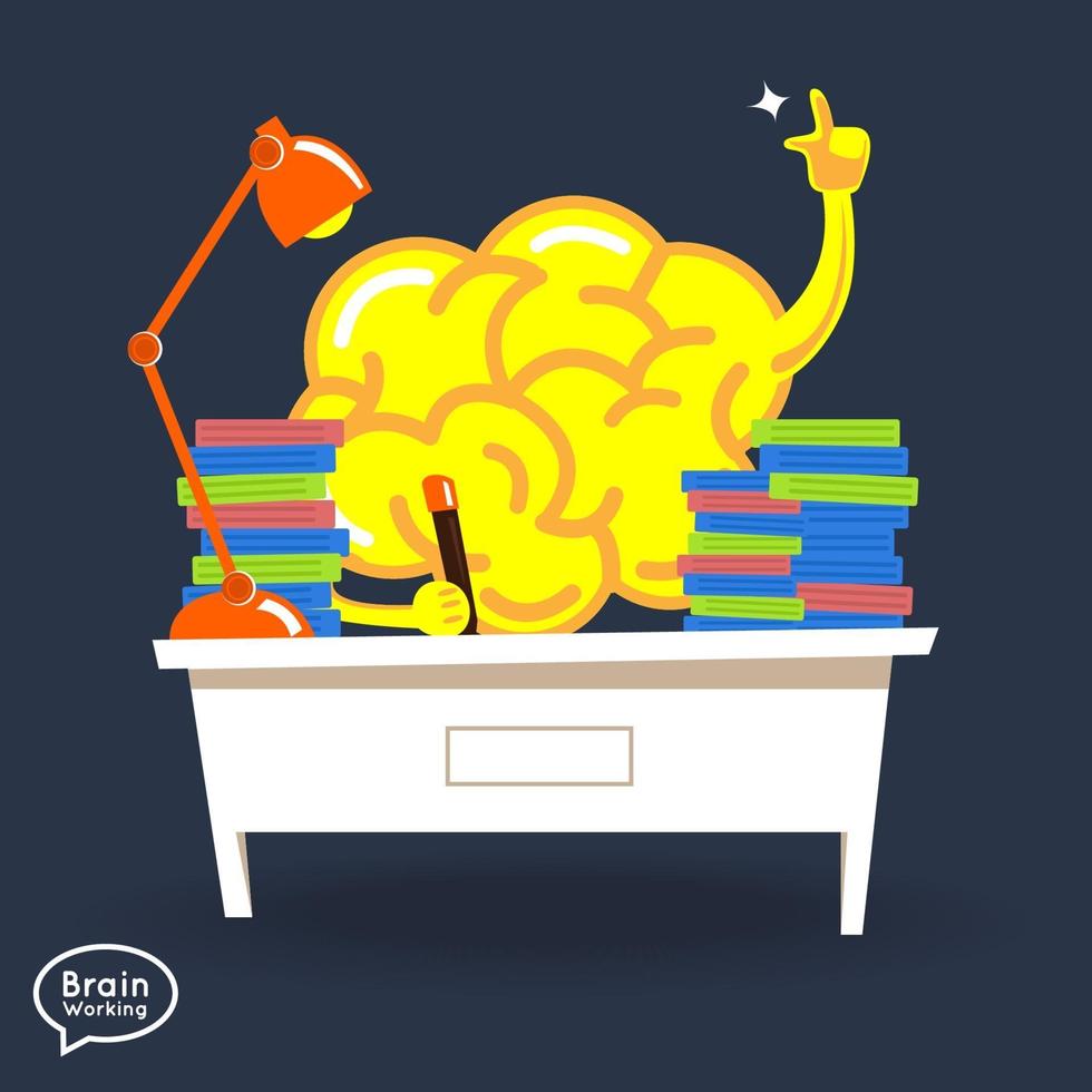 Brain Working illustrations vector