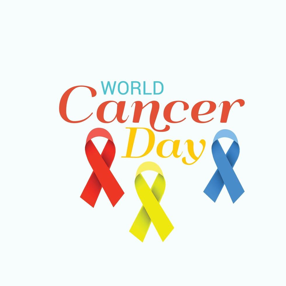 World Cancer Day Awareness banner with Ribbons vector