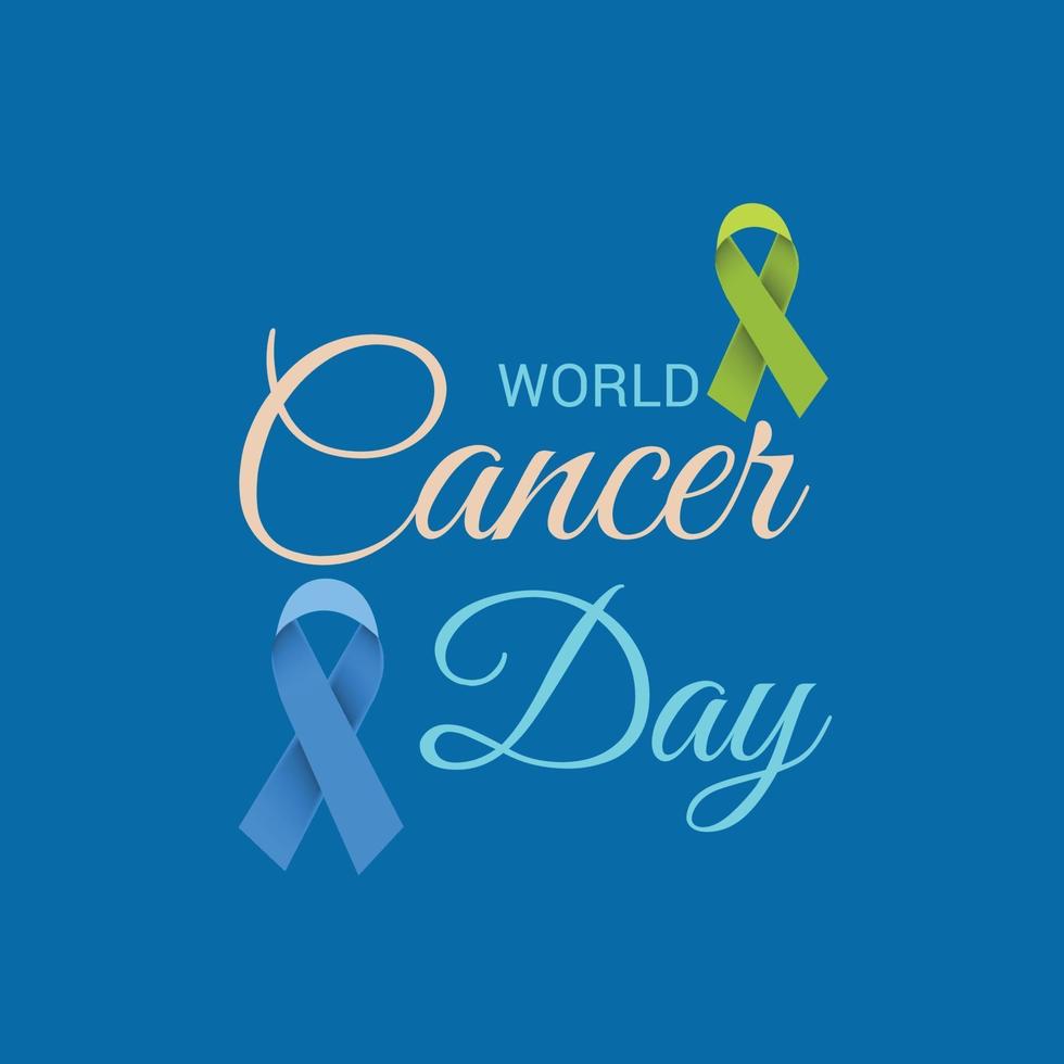 banner de concientización sobre el día mundial del cáncer con cintas vector