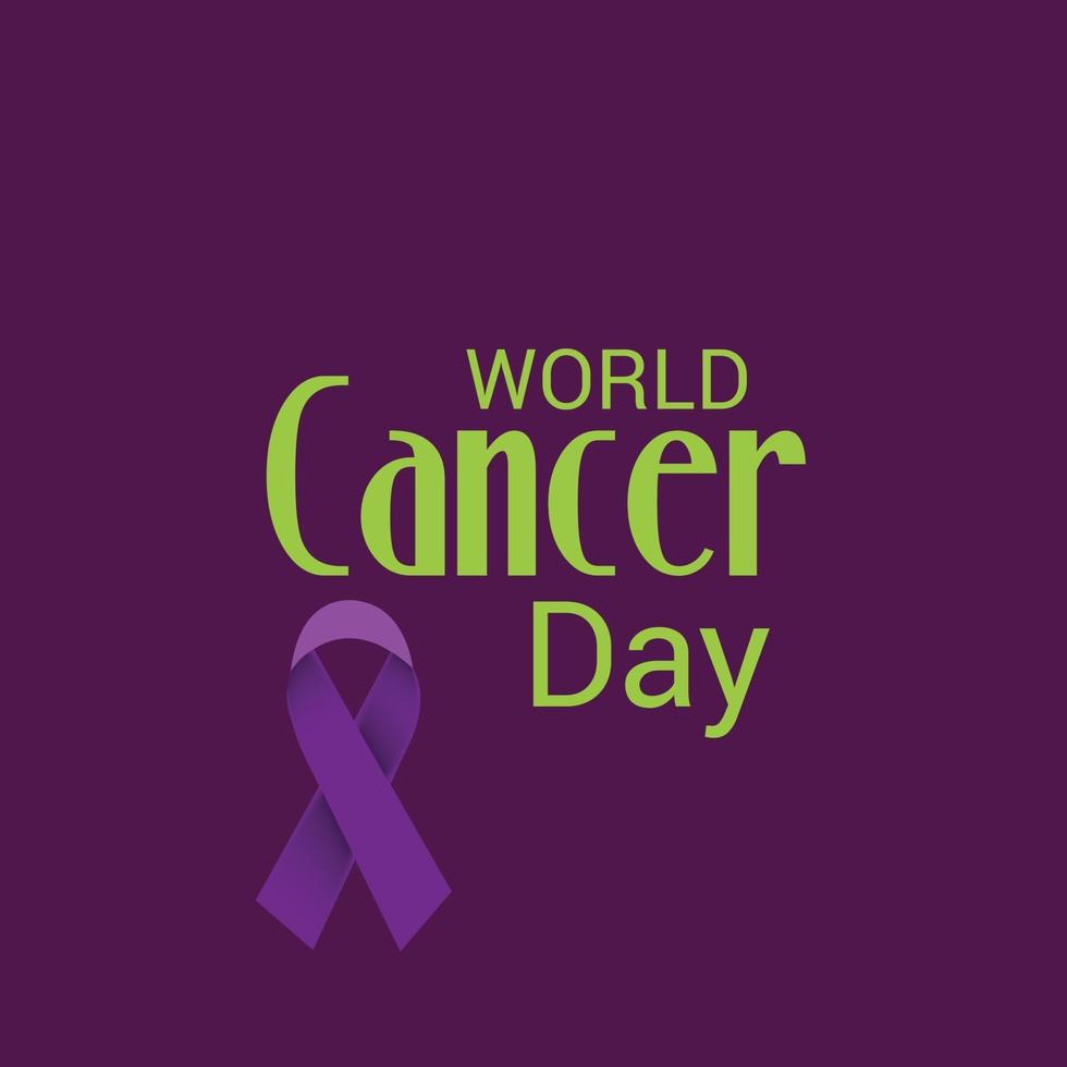 World Cancer Day Awareness banner with Ribbon vector