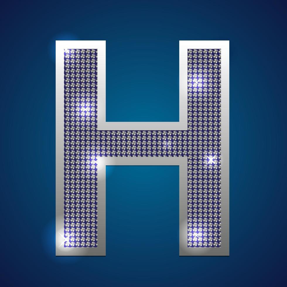 Alphabet blink H vector