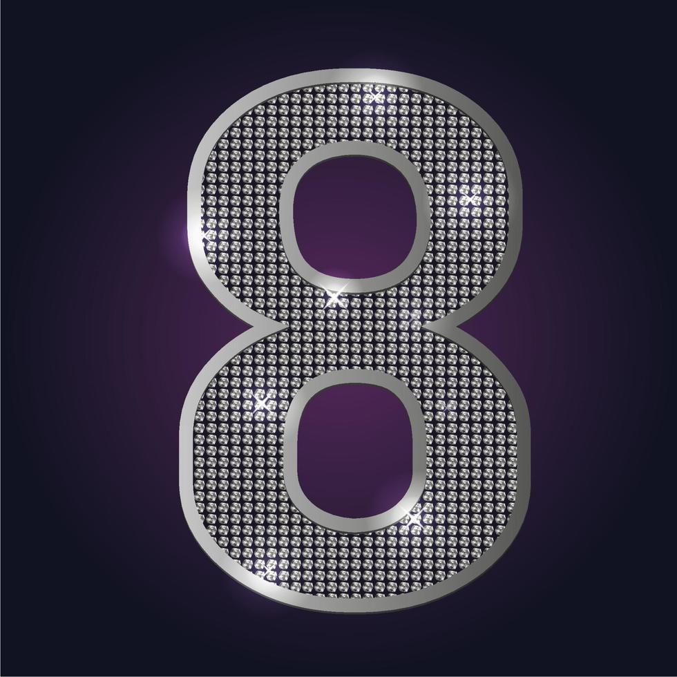 Number blink 8 vector