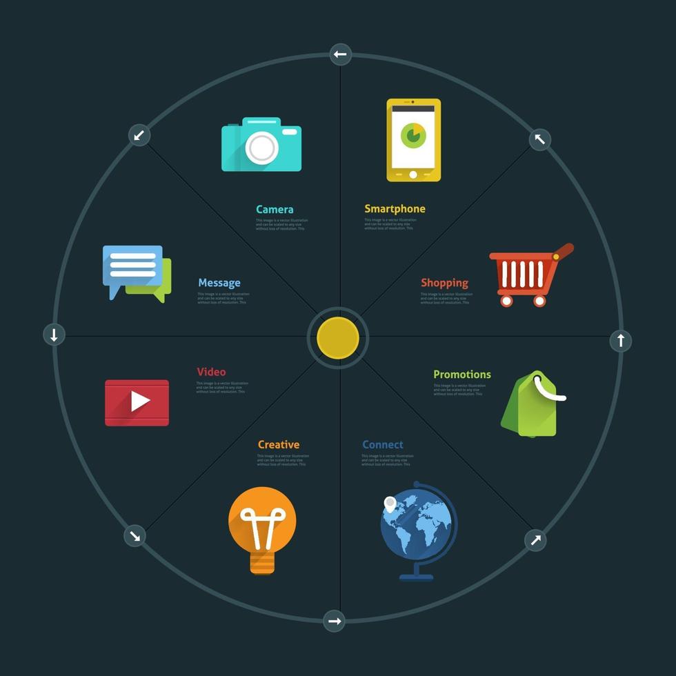 icono de infografía marketing digital vector