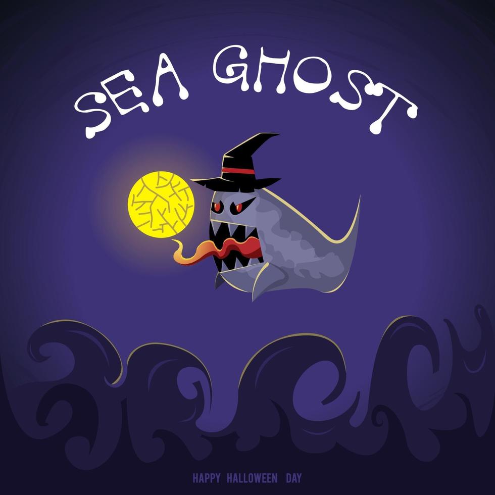 Sea ghost illustrations vector