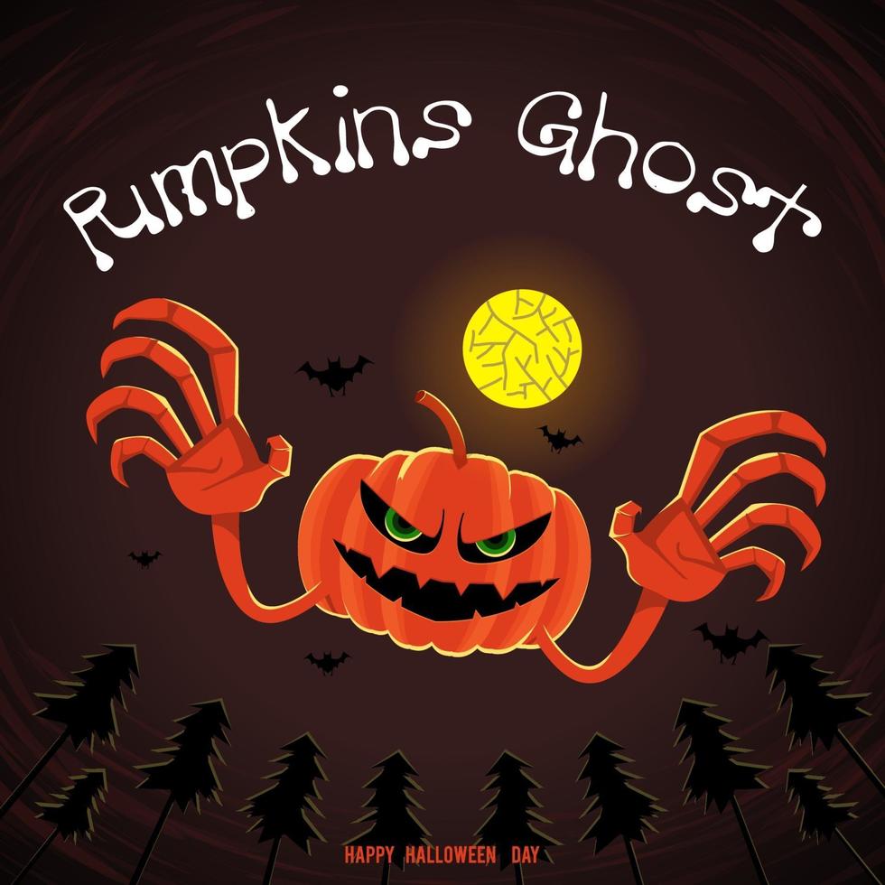Ghost pumpkins illustrations vector