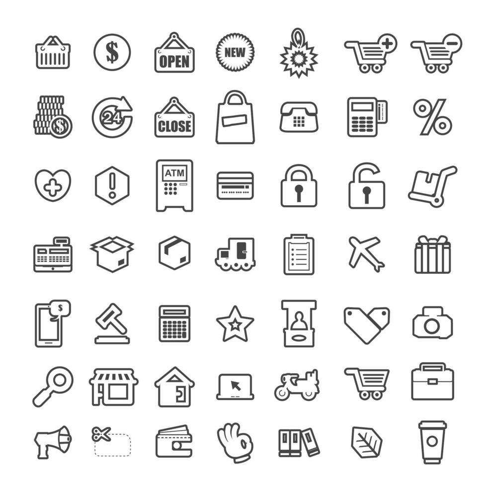 conjunto de iconos promoción tienda online vector