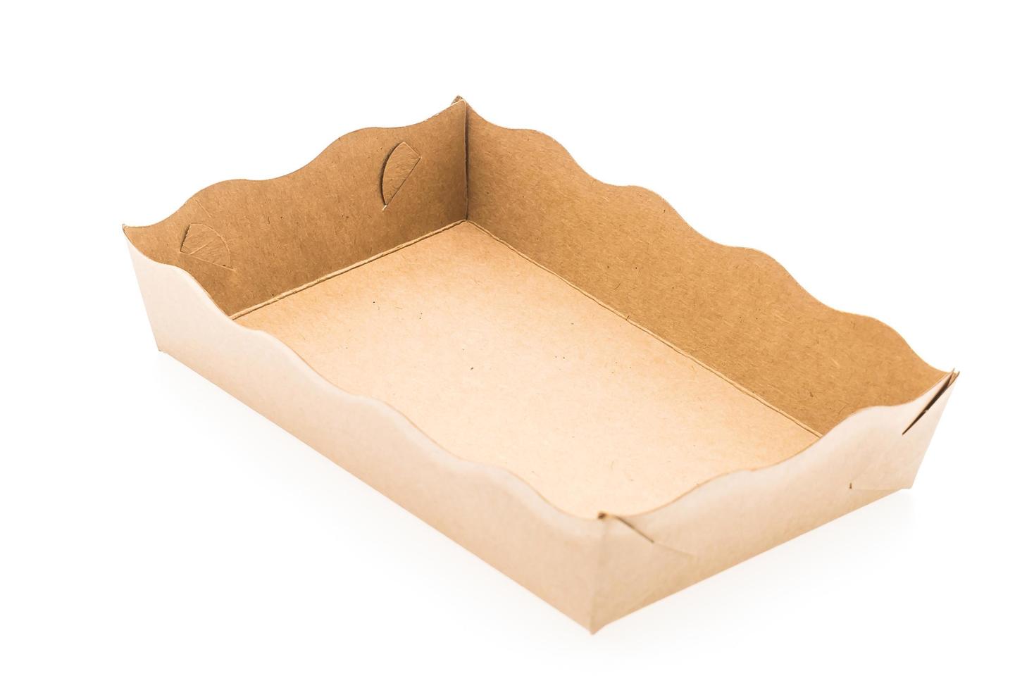 Brown Paper dish isolated on white background photo