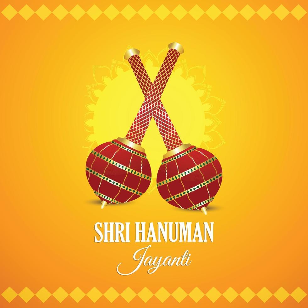 Happy shri hanuman jayanti celebration greeting card vector