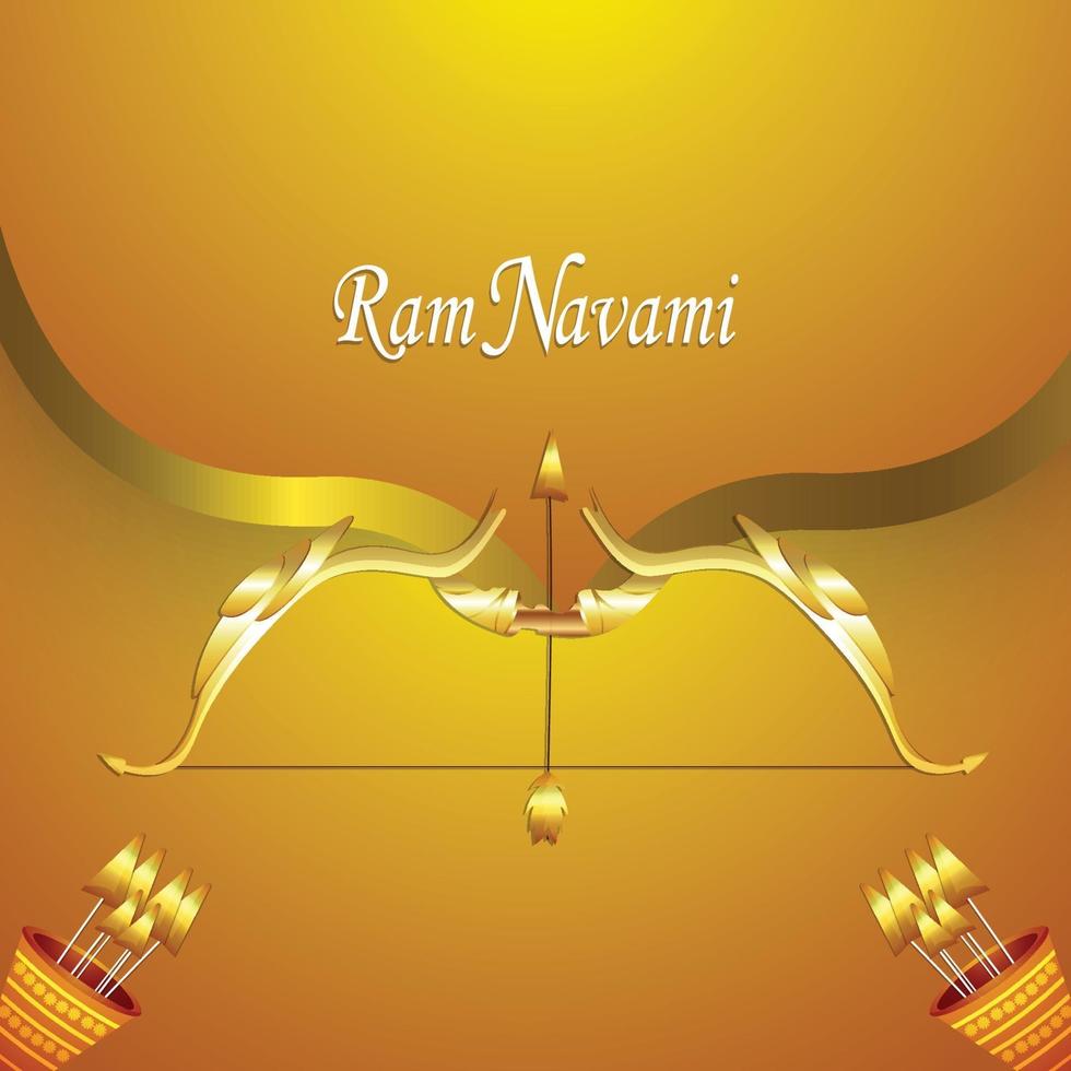 Ram navami indian festival celebration greeting card and background vector