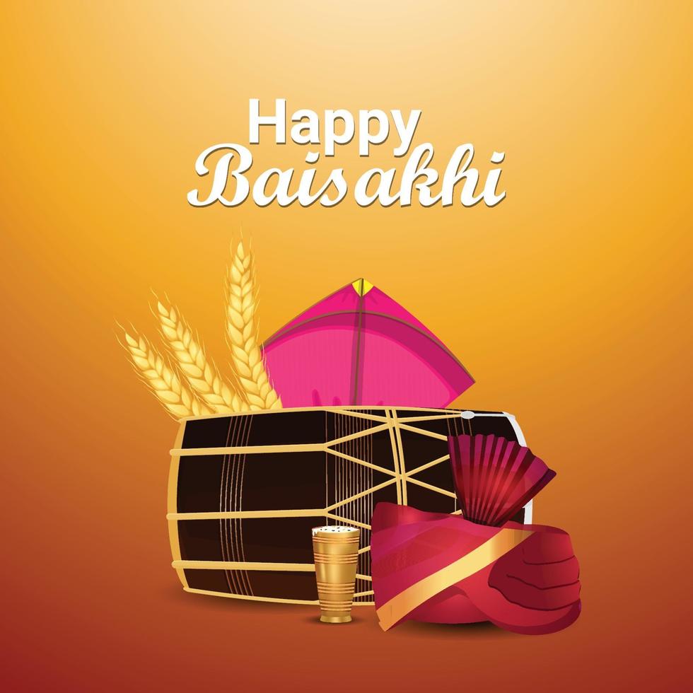 Happy vaisakhi realistic elements and background 2260070 Vector Art at