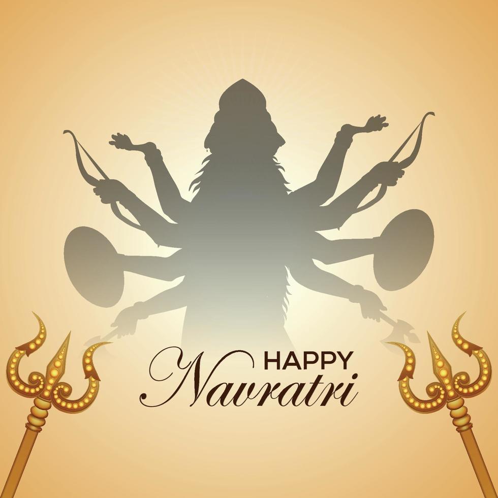 Navratri indian festival greeting card and background vector