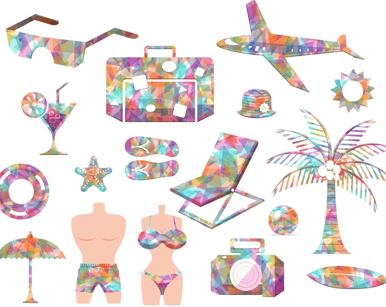 Vector set beach concept