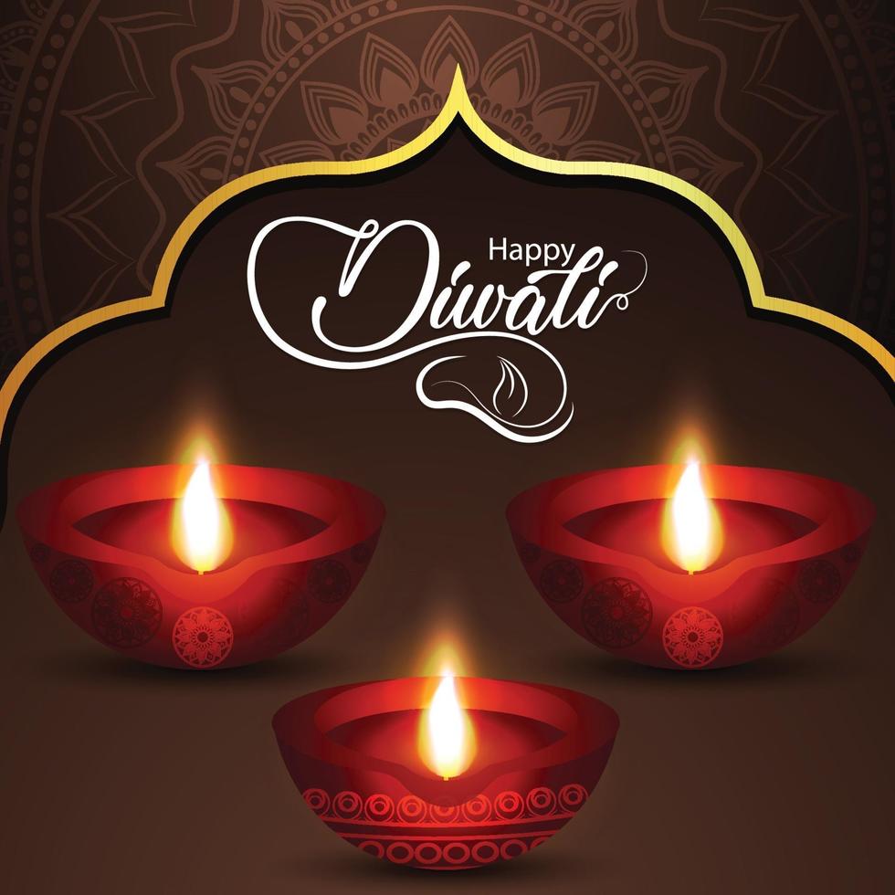 Diwali festival of light vector illustration of diwali diya