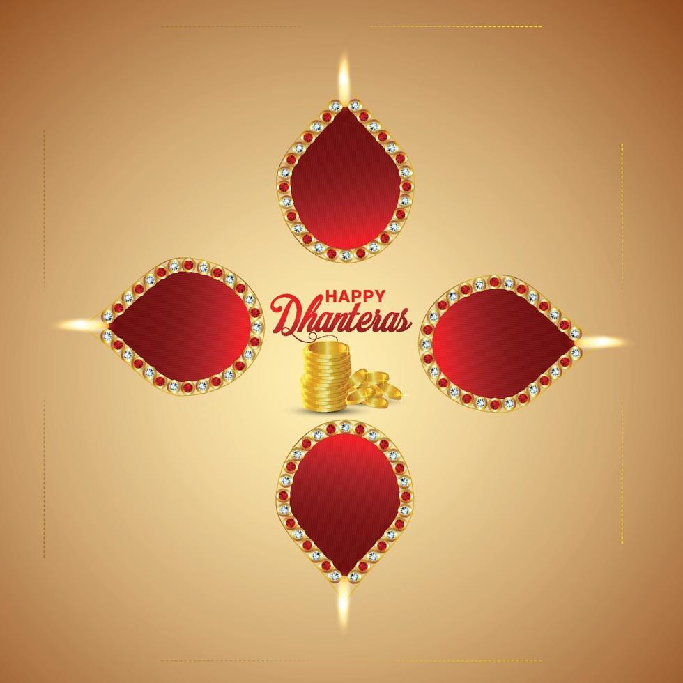 feliz celebración dhanteras tarjeta de felicitación vector