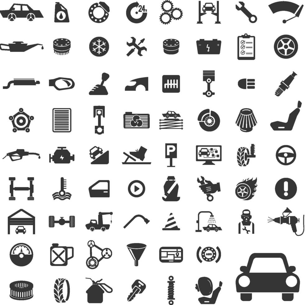 Vector set icon cars service