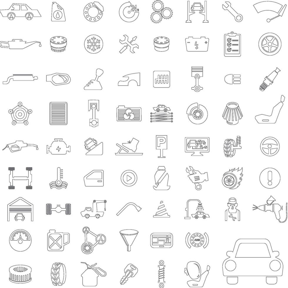 Icon set cars service vector