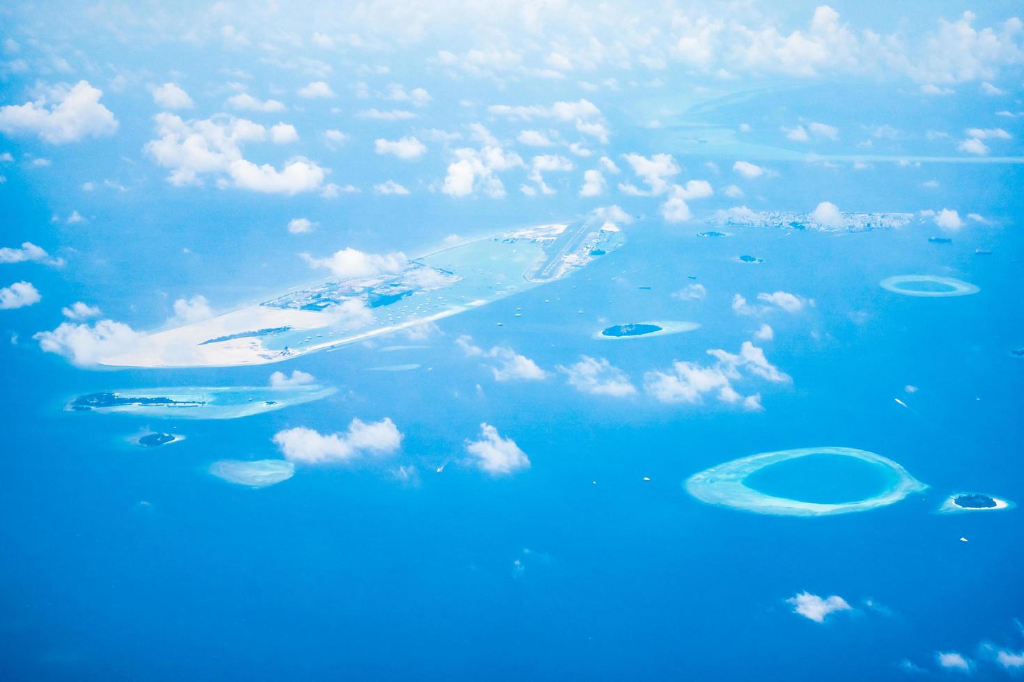 vista aérea de las islas maldivas foto