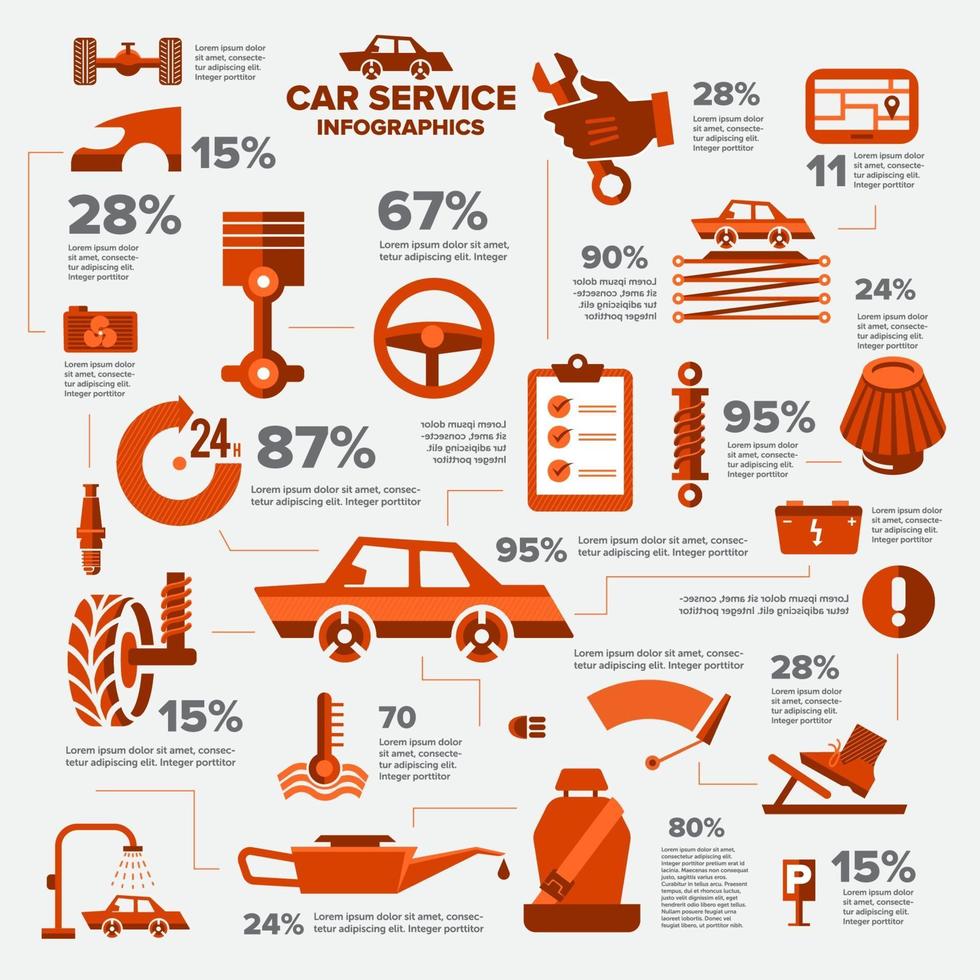 infografía de servicio de coches vector