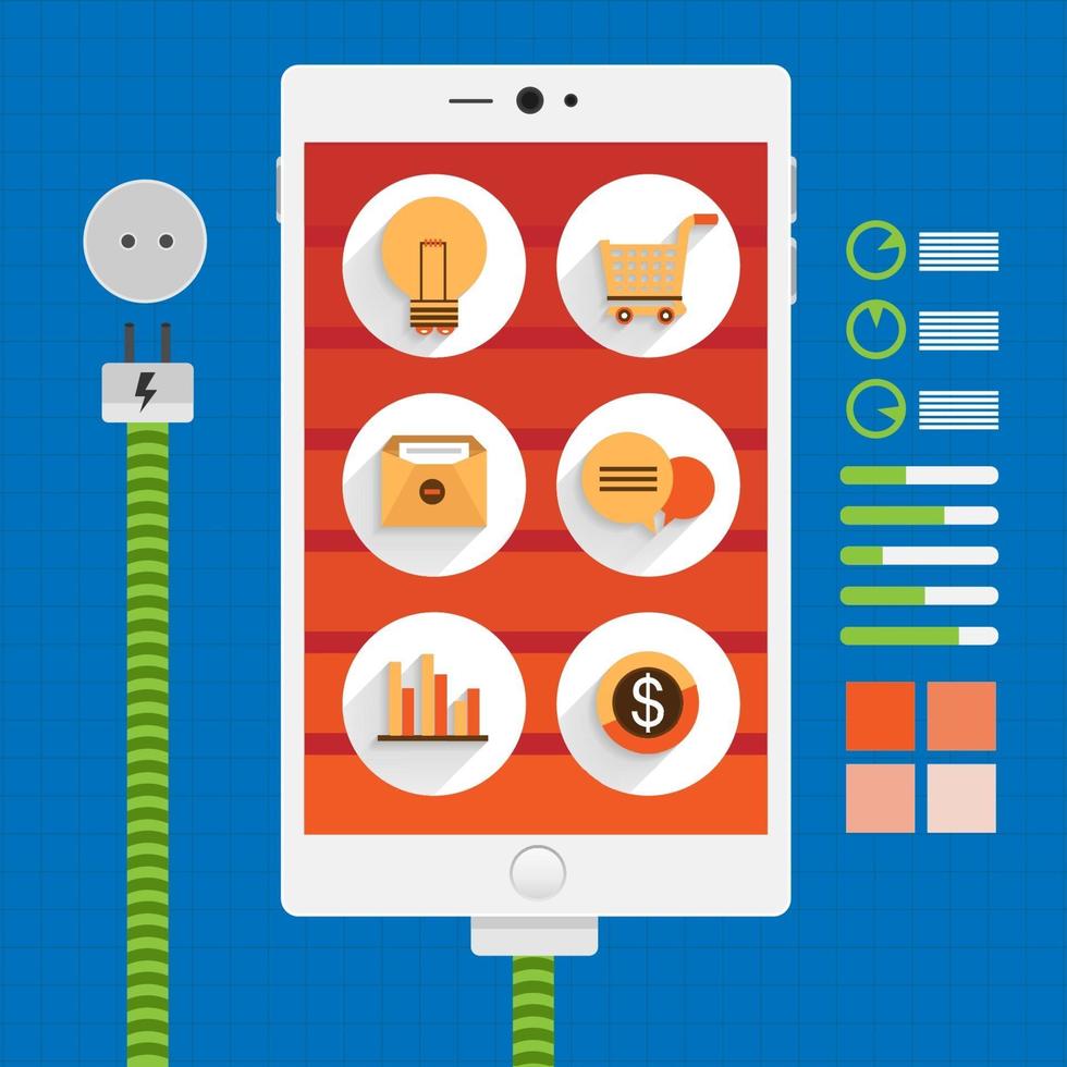 Illustration mobile business concept vector