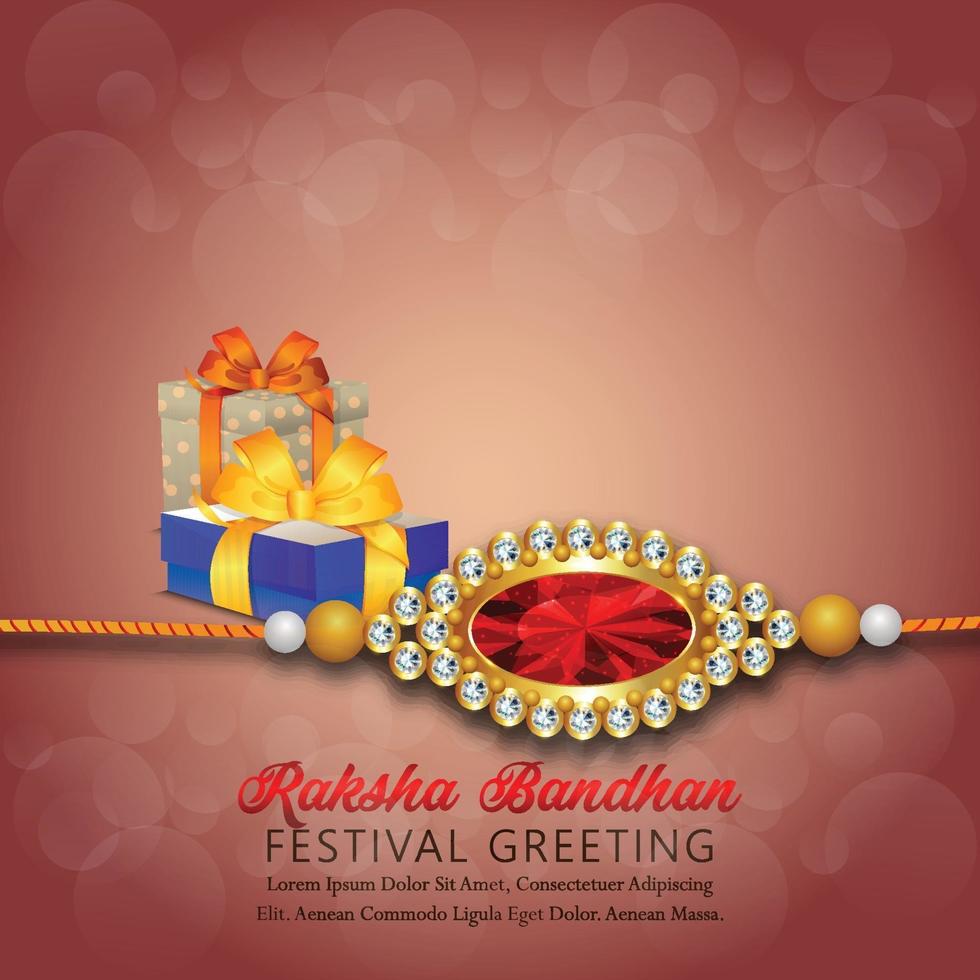 Vector illustration happy raksha bandhan greeting card