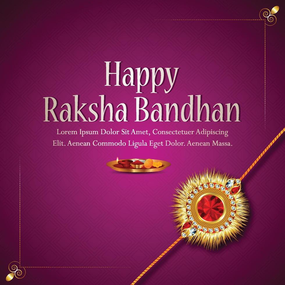 Happy raksha bandhan celebration greeting card with creative crystal illustration vector