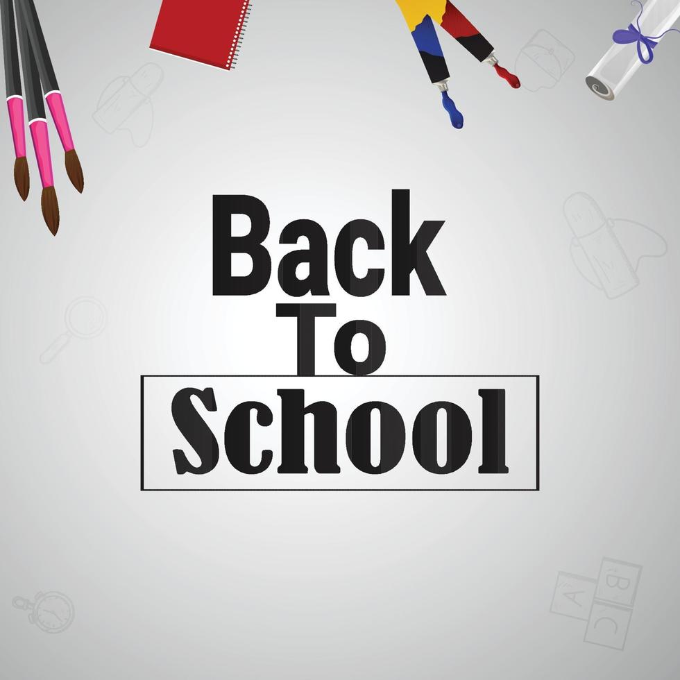 Back to school background with creative school elements with blackboard vector