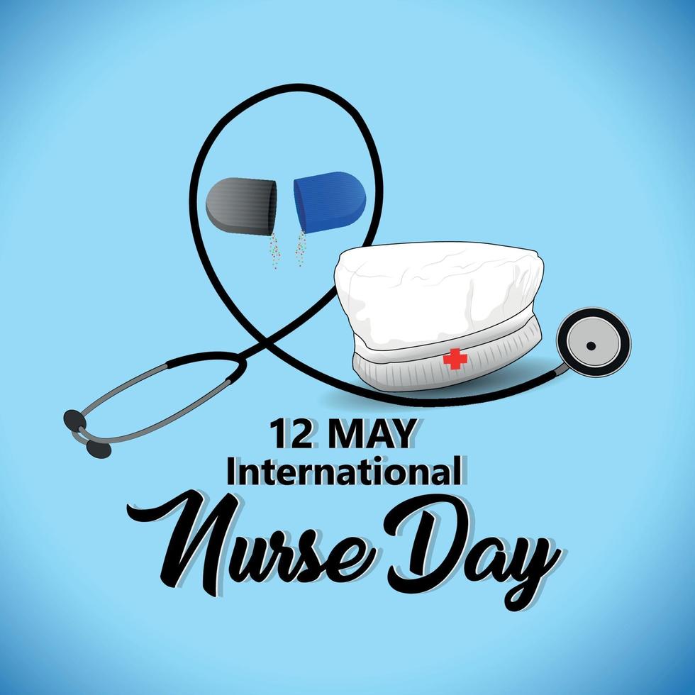 International nurse day vector illustration with medical equipment