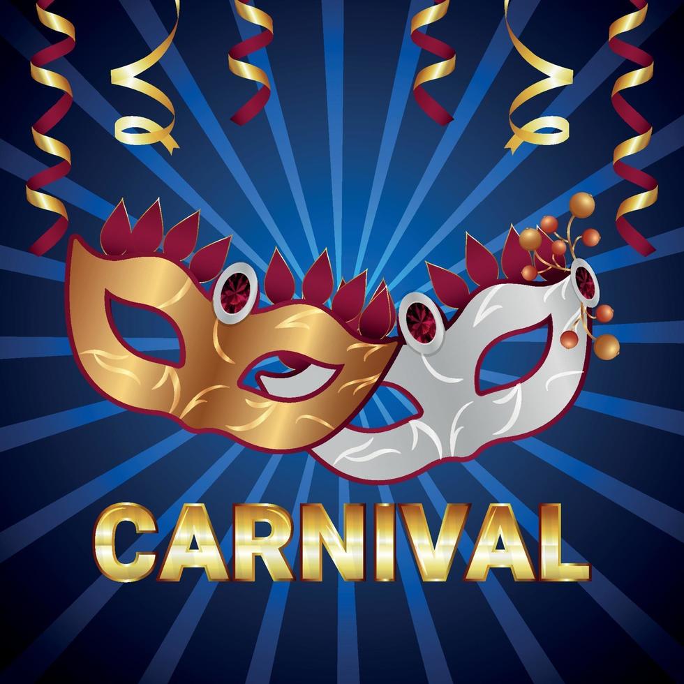 Realistic carnival celebration greeting card and background vector