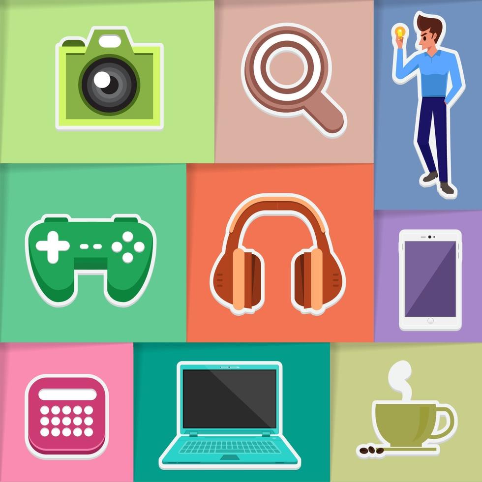 Icon set electronic device vector