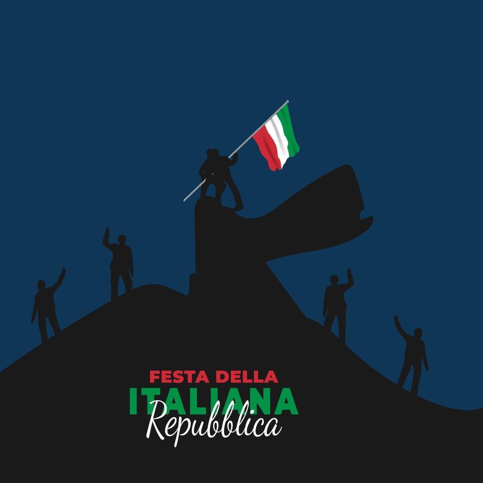 ilustración vectorial del cartel de la festa della repubblica italiana vector