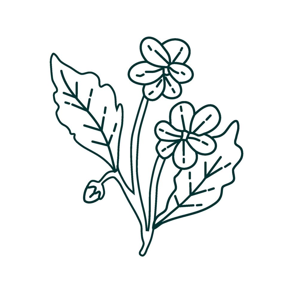 plantilla de diseño de ilustración de hoja de flor vector