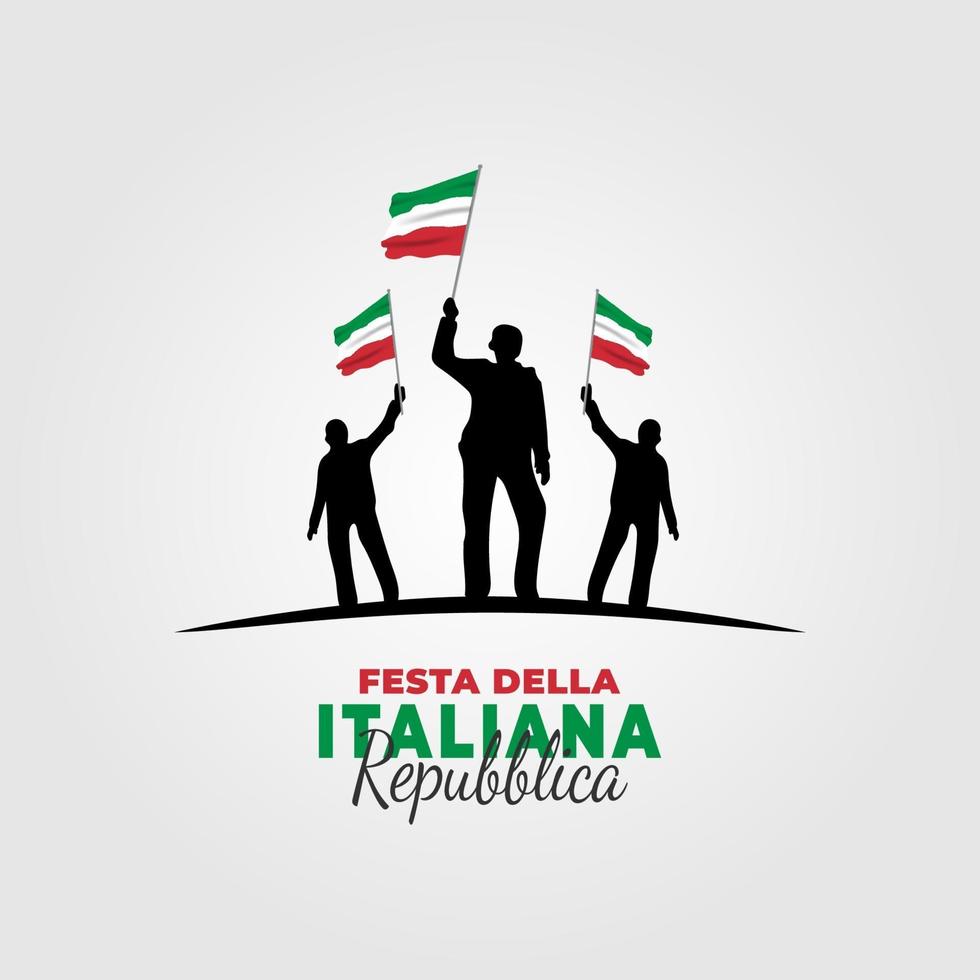 ilustración vectorial del cartel de la festa della repubblica italiana vector