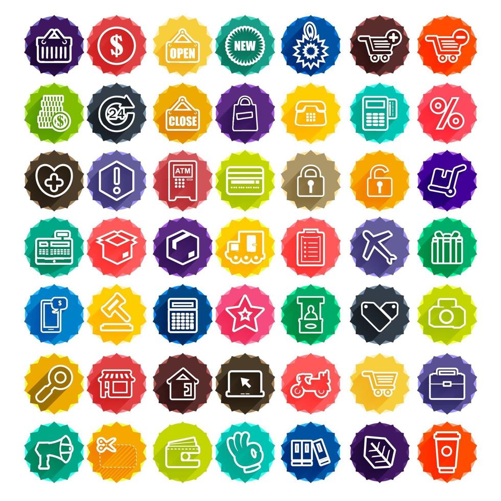 Icon set digital marketing vector