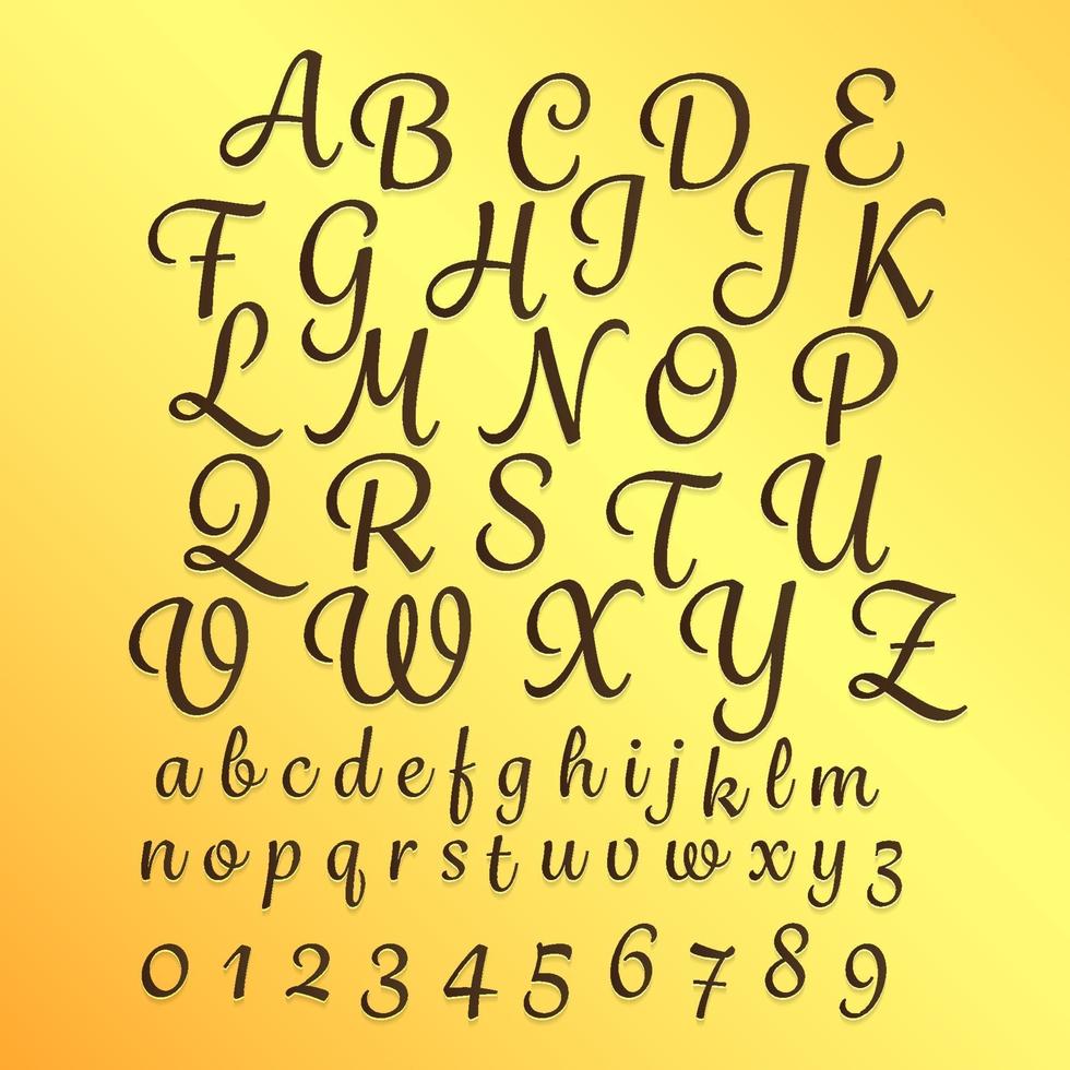 Alphabet handwriting style illustrations a-z vector