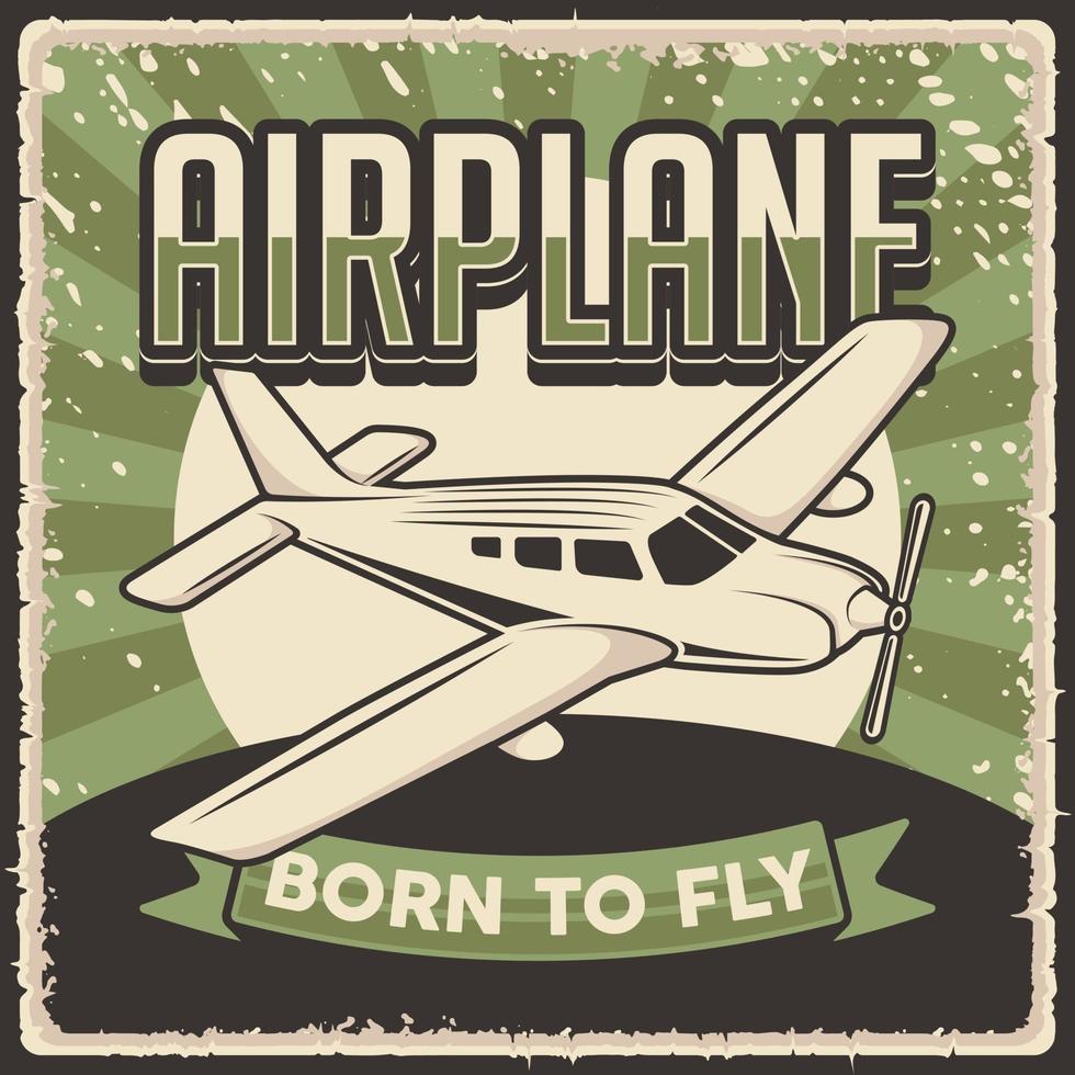 Retro Vintage Airplane Poster Sign vector