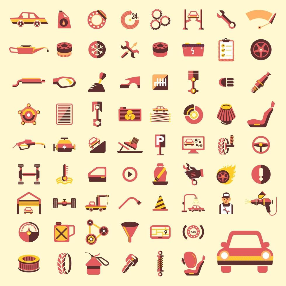 Icon set cars service vector