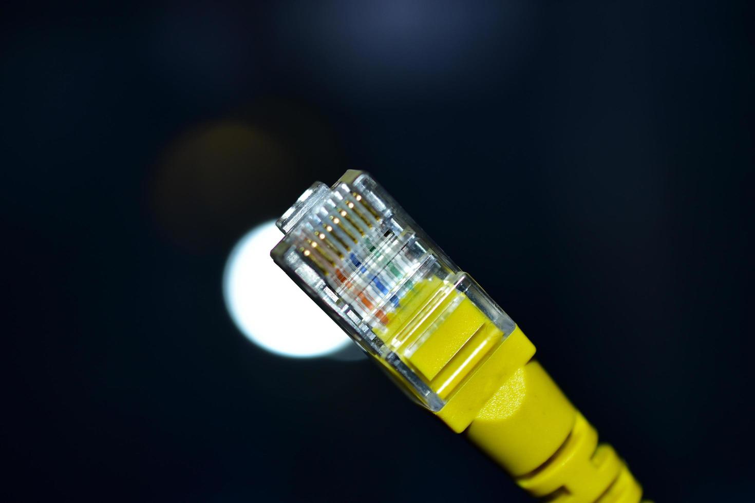 Ethernet internet cable close-up photo