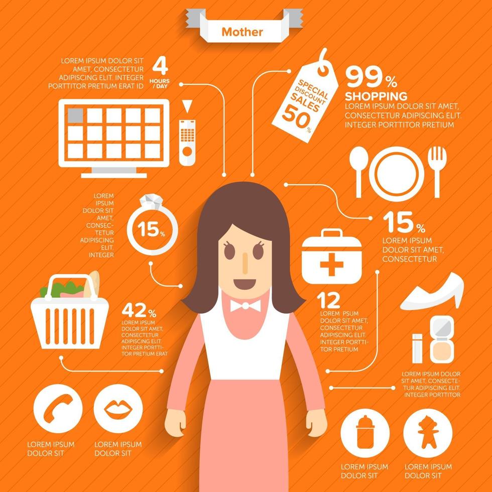 Mother Infographic Illustrations vector