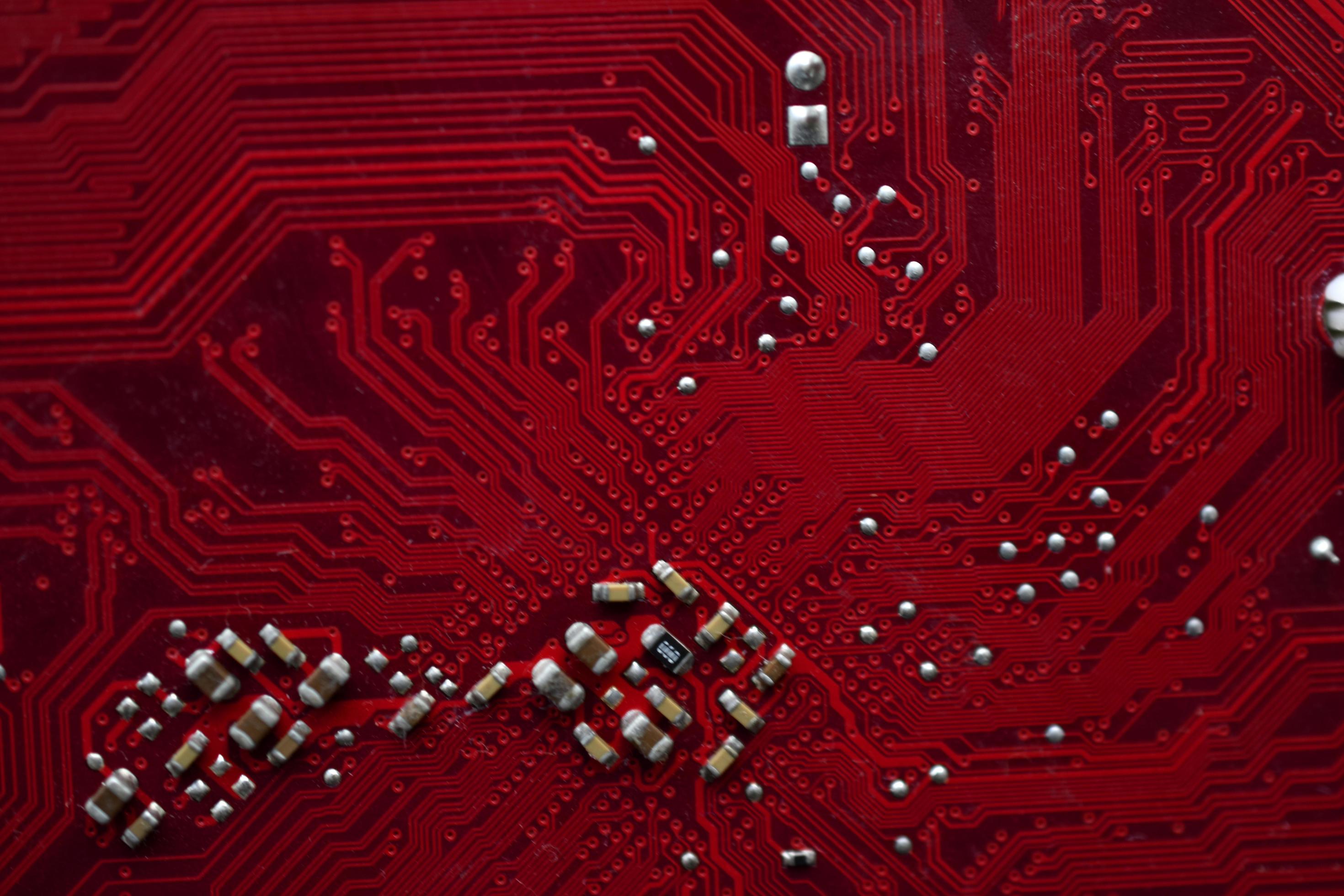 Red Computer Chip Pattern