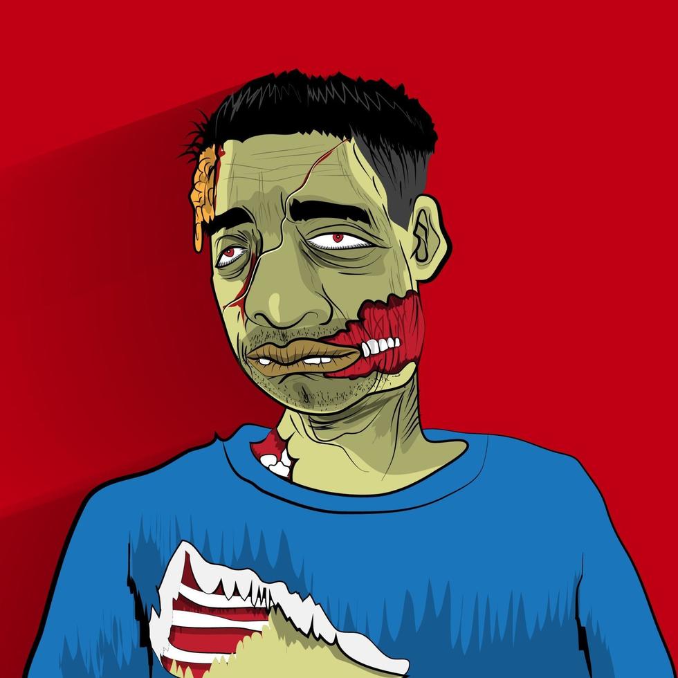Illustrate zombie man vector