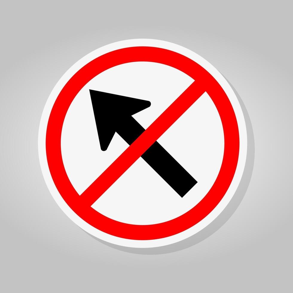 Prohibit Go To The Left By The Arrow Traffic Road Sign Isolate On White Background,Vector Illustration vector