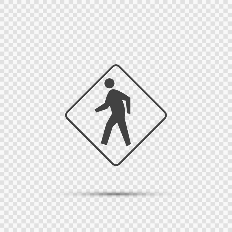 Pedestrian Crossing Sign on transparent background vector