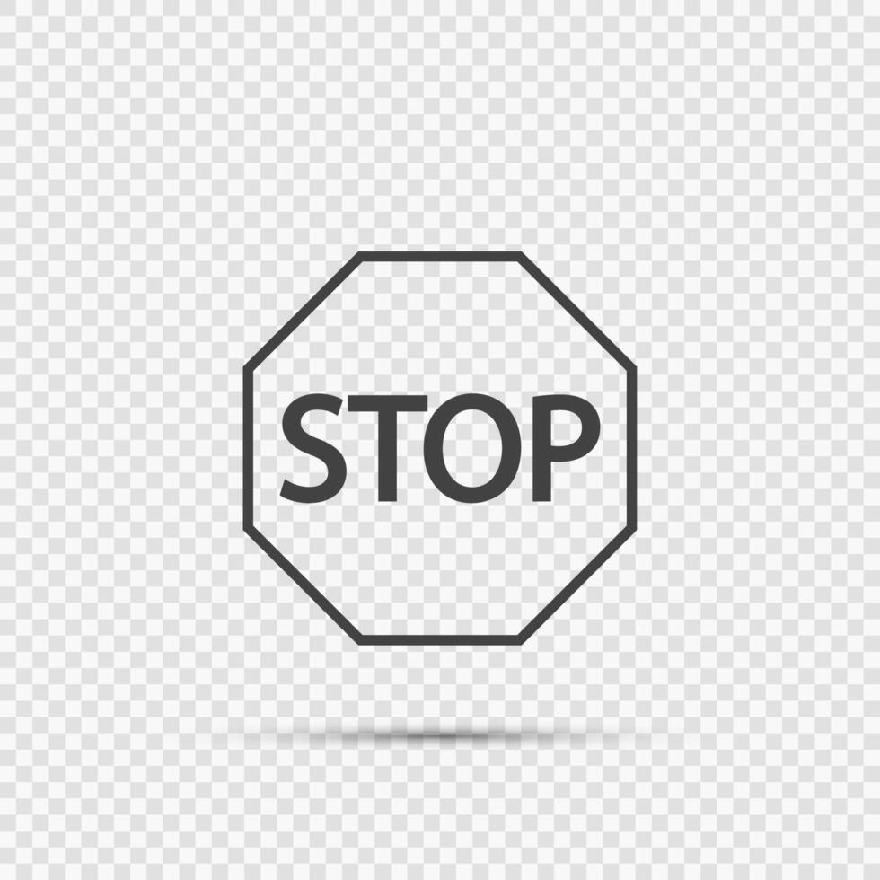 iconos de señal de stop sobre fondo transparente vector