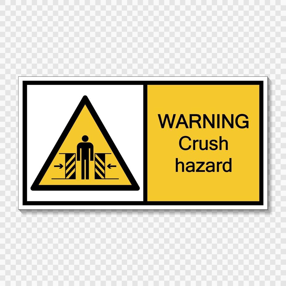 symbol warning crush hazard sign on transparent background vector