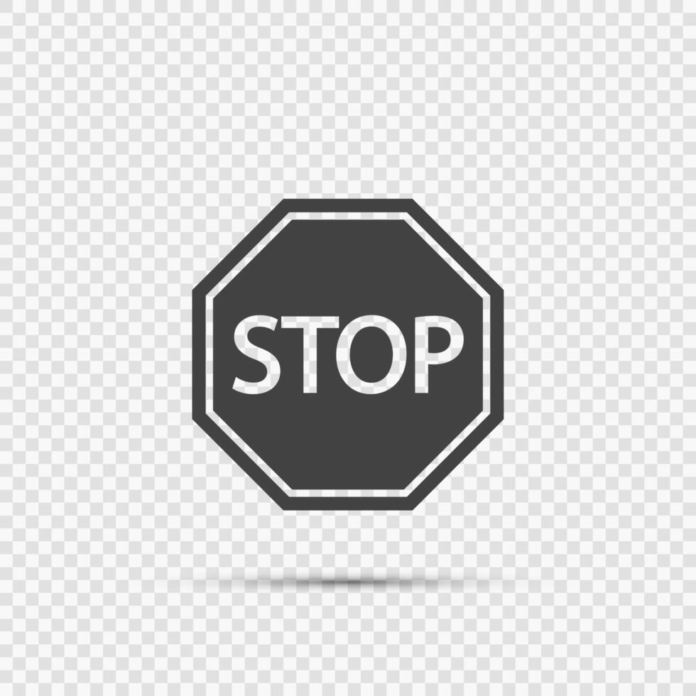 iconos de señal de stop sobre fondo transparente vector